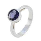 Andrea Blue Solitaire Ring India in Sterling Silver